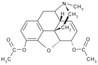 Estructura química de la Diacetilmorfina